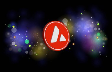 Dijital arkaplanda çığ-avax sanal para birimi görüntüsü. 3d illüstrasyon.