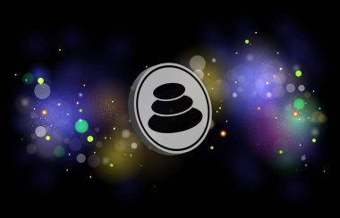 Dijital arkaplanda dengeleyici-bal sanal para birimi görüntüsü. 3d illüstrasyon.