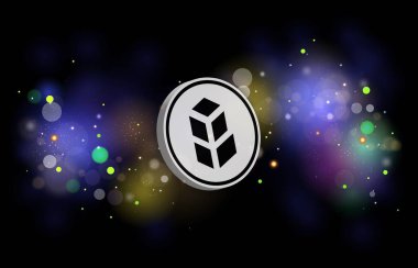 Sayısal arkaplanda bancor-bnt sanal para birimi resmi. 3d illüstrasyon.