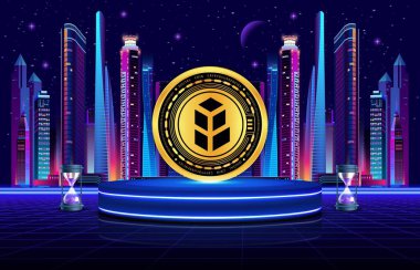 Sayısal arkaplanda bancor-bnt sanal para birimi resmi. 3d illüstrasyon.