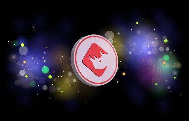Dijital arkaplanda binaryx-bnx para logosu resimleri. 3d illüstrasyon.