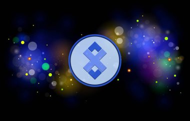Dijital arkaplanda kripto para birimi logoları var. adex-adx madeni para. 3d illüstrasyon.