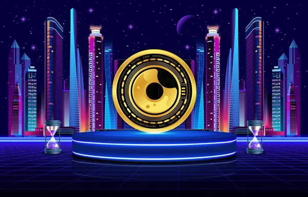 Fırın dijital arkaplanda şifreli para birimi resimleri pişirir. 3d illüstrasyon.