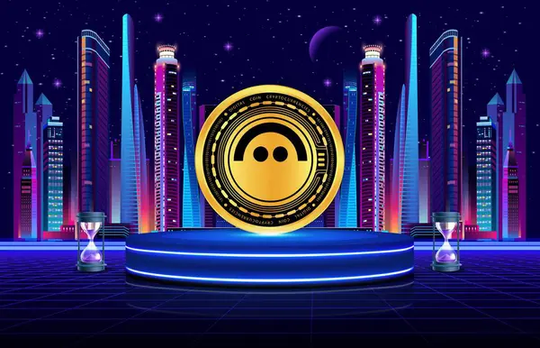 Dijital arkaplanda AVE sanal para birimi resimleri. 3d illüstrasyon