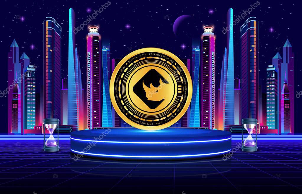 Binaryx-bnx coin logo images on digital background. 3d illustrations.