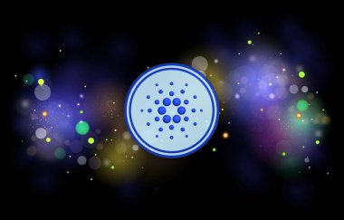 Dijital arkaplanda cardano-ada sanal para birimi resmi. 3d illüstrasyon.
