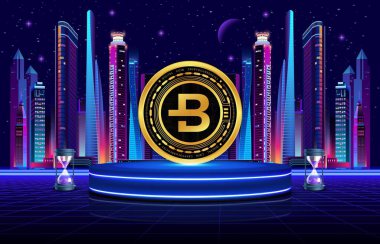 Dijital arkaplanda teknoin-bcn şifreli para birimi logoları. 3d illüstrasyon.