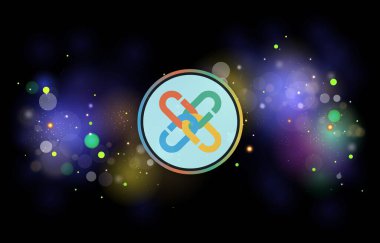 Dijital arkaplanda zincir-pcx kripto para birimi resimleri. 3d illüstrasyon.