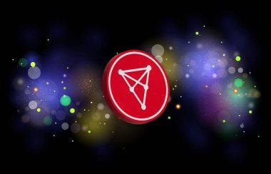 Dijital arkaplanda Chiliz-chz logosunun görüntüleri. 3d illüstrasyon.