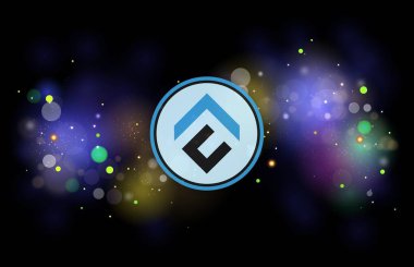 Dijital arkaplanda konfüks-cfx şifreli para birimi logosu resimleri. 3d illüstrasyon.