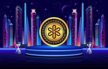 Dijital arkaplandaki göçük sanal para birimi görüntüsü. 3B çizimler.