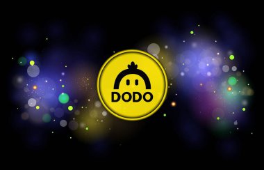 Dijital arkaplanda dodo sanal para birimi resmi. 3d illüstrasyon.