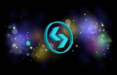bitget token-bgb dijital arkaplanda şifreli para birimi logoları. 3d illüstrasyon.