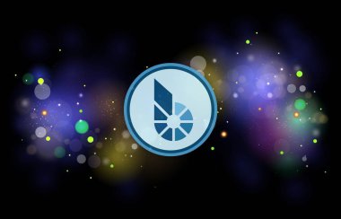 bitshare-bts dijital arkaplanda sanal para birimi resimleri. 3d illüstrasyon.