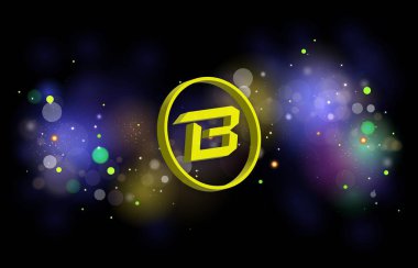 dijital arkaplandaki sanal para birimi resimlerini patlat. 3d illüstrasyon.