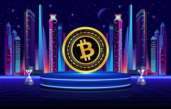 Dijital arkaplanda kripto para birimi resimleri. 3d illüstrasyon.