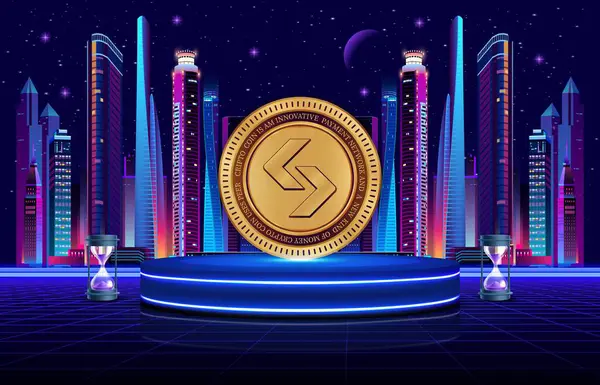 bitget token-bgb dijital arkaplanda şifreli para birimi logoları. 3d illüstrasyon.