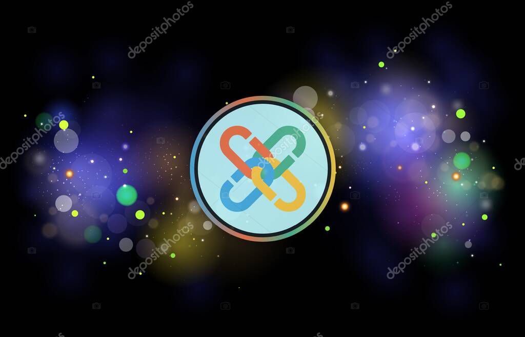 Chainx-pcx cryptocurrency images on digital background. 3d illustrations.