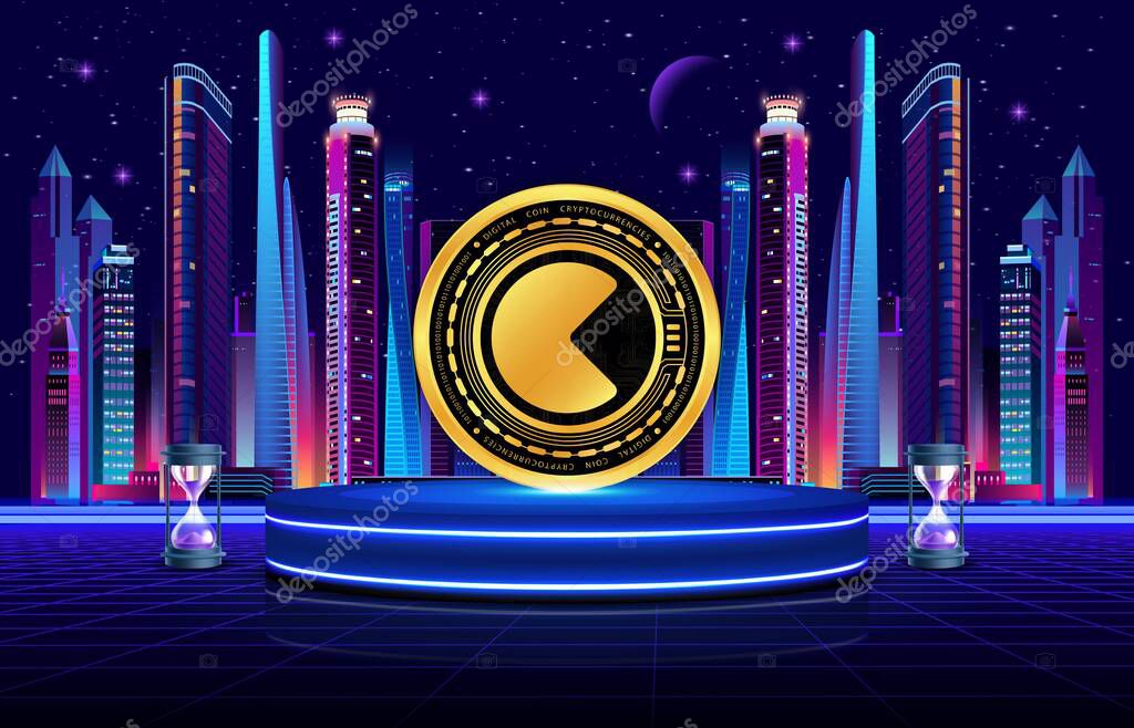 Cream finance-cream cryptocurrency images on digital background. 3d illustrations.