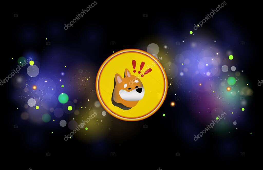 Bonk coin cryptocurrency image on digital background. 3d illustrations.