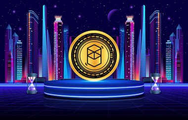 dijital arkaplanda fantom-ftm sanal para birimi resmi. 3d illüstrasyon.