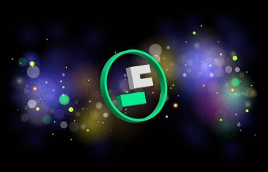 Dijital arkaplanda ilk dijital para şifreli para birimi resmi. 3d illüstrasyon.