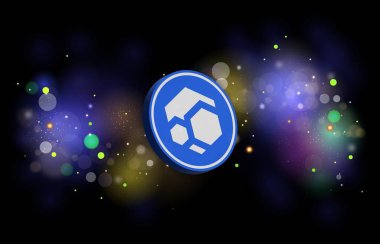 Sanal para birimi görüntüsünü dijital arkaplanda akıt. 3d illüstrasyon.