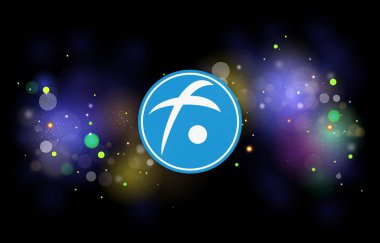 Dijital arkaplanda füzyon-fsn sanal para birimi görüntüsü. 3B çizimler.