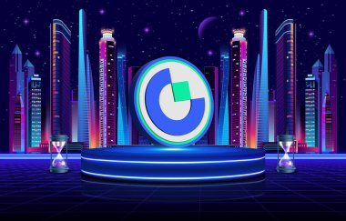 Soyut arkaplanda geçit şifreli para birimi çizimleri. 3d illüstrasyon.