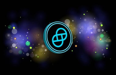 Dijital arkaplandaki ikizler dolar desenli sanal para birimi görüntüleri. 3d illüstrasyon.