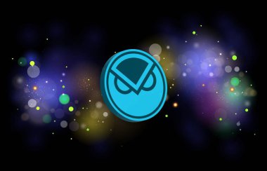 Dijital arkaplanda gnosis-gno şifreli para birimi resimleri. 3d illüstrasyon.