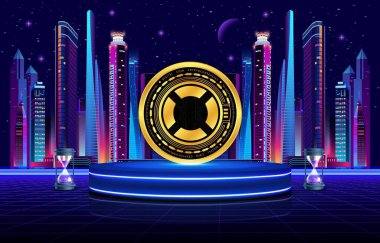 GT protokol-gtai sanal para birimi görüntüleri dijital arkaplanda. 3d illüstrasyon.