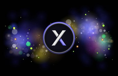 Dijital arkaplanda dydx şifreleme resmi. 3d illüstrasyon.