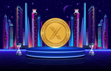 Dijital arkaplanda dydx şifreleme resmi. 3d illüstrasyon.