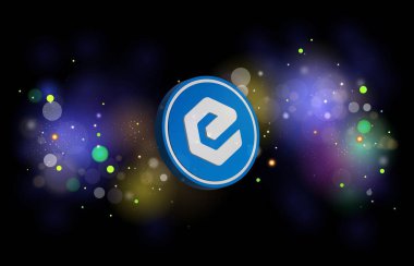 Dijital arkaplanda ecash-xec sanal para birimi resmi. 3B çizimler.