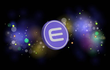 enjin-enj sanal para biriminin dijital arkaplan resmi. 3d illüstrasyon.