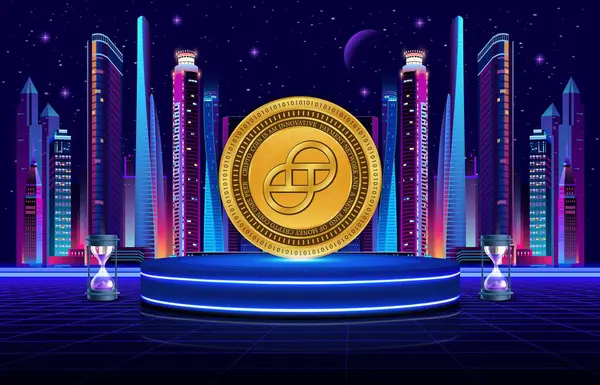 Dijital arkaplandaki ikizler dolar desenli sanal para birimi görüntüleri. 3d illüstrasyon.