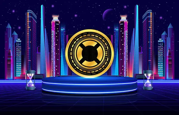 GT protokol-gtai sanal para birimi görüntüleri dijital arkaplanda. 3d illüstrasyon.