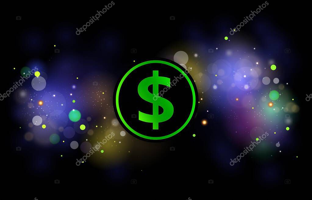 Logos of currencies. the dollar  currency logo. 3d illustrations.