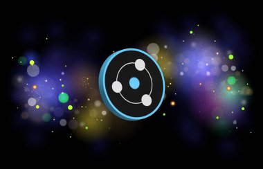 Dijital arkaplanda iyon kripto resmi var. 3d illüstrasyon.