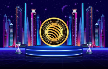 Jupiter-jup sanal para biriminin dijital arkaplan resmi. 3d çizimler.