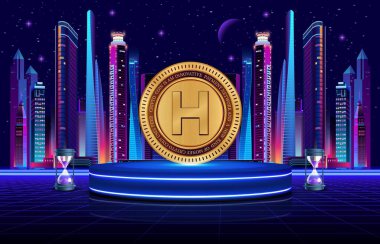 Dijital arka planda kava ödünç para biriminin görüntüsü. 3B çizimler.