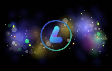 Dijital arkaplanda largo-lrg kripto para birimi resimleri. 3d illüstrasyon.