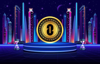 Sayısal arkaplanda sıfır zro para logosu resimleri var. 3d illüstrasyon.