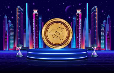 dijital arkaplanda hivemapper-honey şifreleme logo resimleri. 3d illüstrasyon.