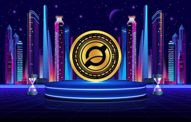 dijital arkaplanda yatay-zen şifreleme resimleri. 3d illüstrasyon.