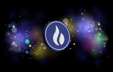 Huobi token-ht şifreleme logosu soyut arkaplanda. 3d illüstrasyon.