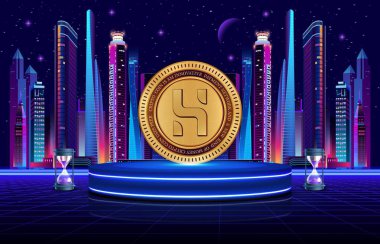  Dijital arkaplanda gizli sanal para birimi görüntüleri. 3d illüstrasyon.