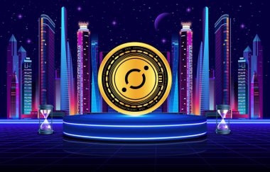 Dijital arkaplanda ikon-iks kripto para birimi resimleri. 3d illüstrasyon.