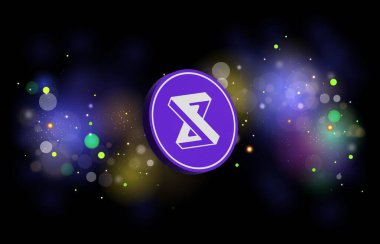 Dijital arkaplanda idex kripto para birimi resimleri. 3d illüstrasyon.